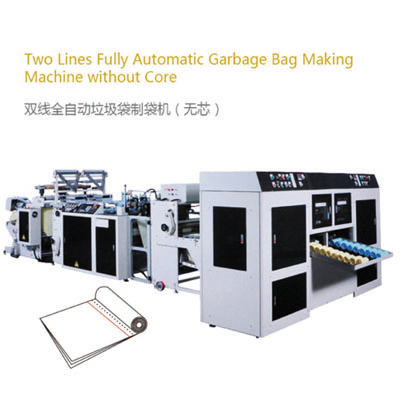 Two Lanes Fully Automatic Rolling Garbage Bag Making Machine Without Core